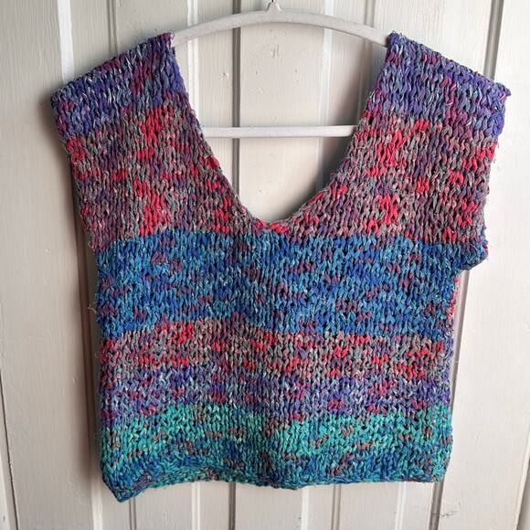 Vintage Vicky Vaughn Cropped Sweater Vest 80s - Picture 6 of 7